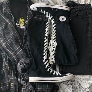 Knee High Black and White Converse